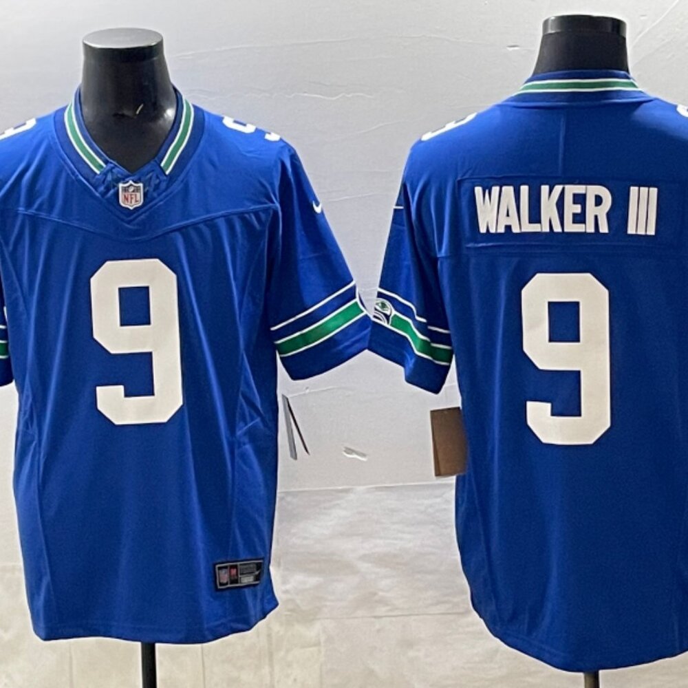 Kenneth Walker III Royal Stitched Jersey For Men Youth